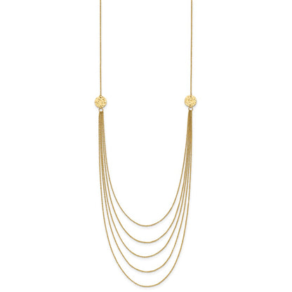 14K Yellow Gold Five Strand Necklace
