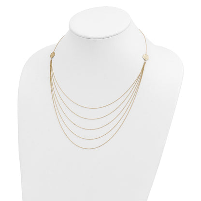 14K Yellow Gold Five Strand Necklace