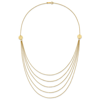 14K Yellow Gold Five Strand Necklace