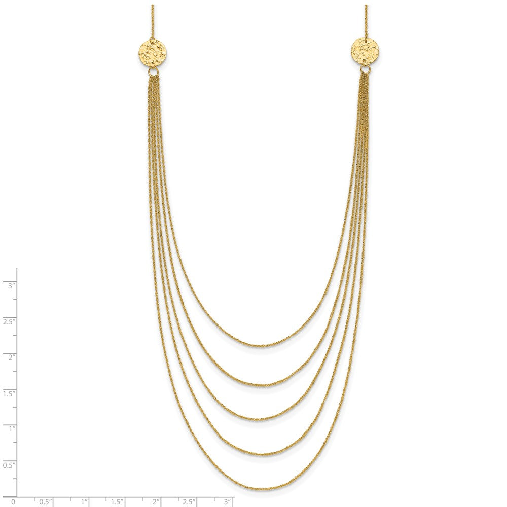 14K Yellow Gold Five Strand Necklace
