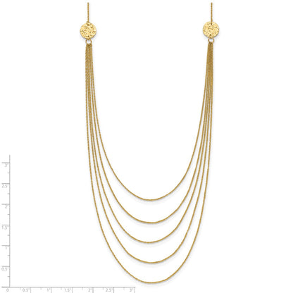 14K Yellow Gold Five Strand Necklace