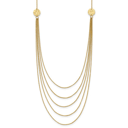 14K Yellow Gold Five Strand Necklace