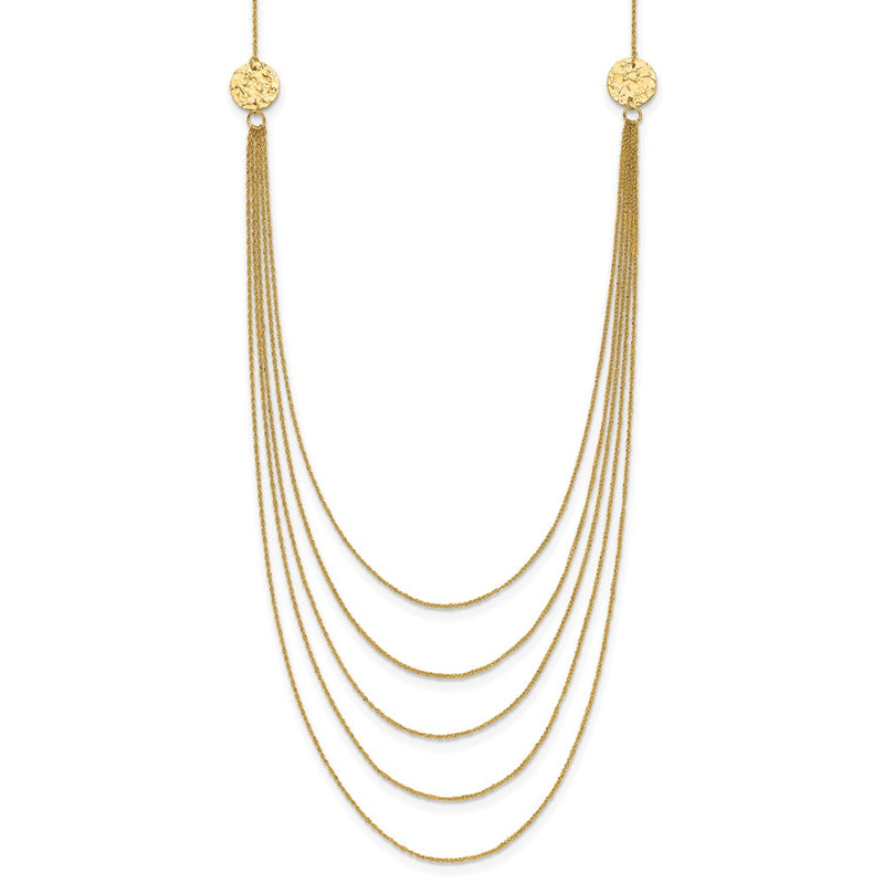 14K Yellow Gold Five Strand Necklace