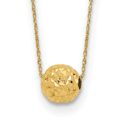 14K Yellow Gold Bead Necklace