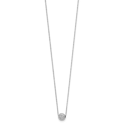 14K White Gold Bead 18in Necklace