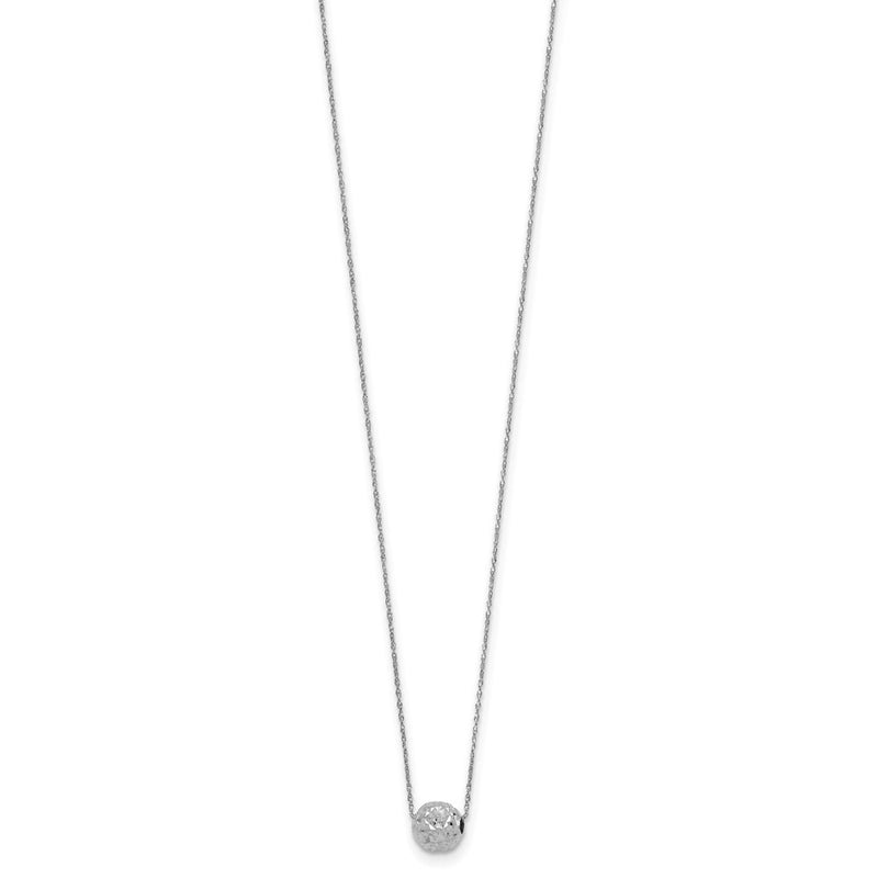 14K White Gold Bead 18in Necklace