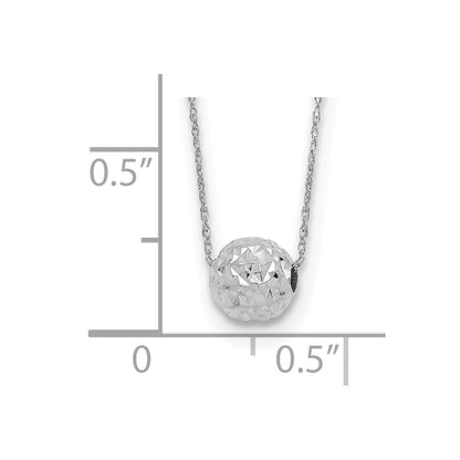 14K White Gold Bead 18in Necklace