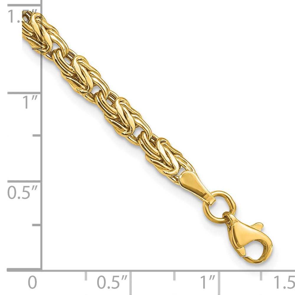 7.5 Inch 14K Gold Polished Fancy Byzantine Bracelet