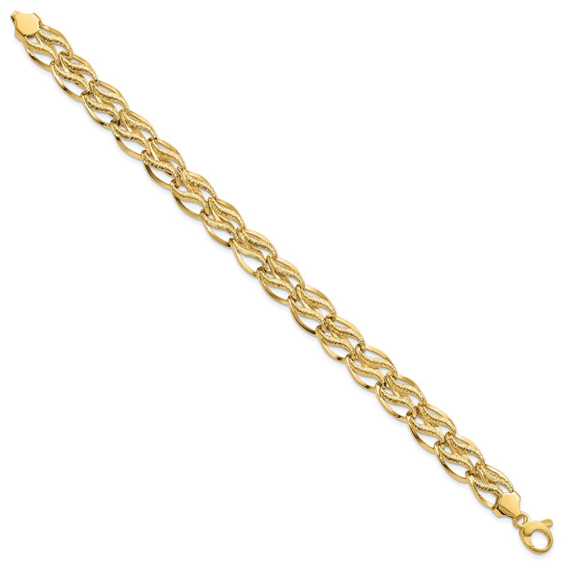 14K Yellow Gold 8 Inch Fancy Link Bracelet