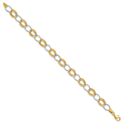 7.5 Inch 14K Two-Tone Polished Open Link Bracelet