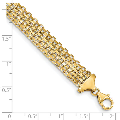 7.5 Inch 14K Polished 7.5In Fancy Link Bracelet