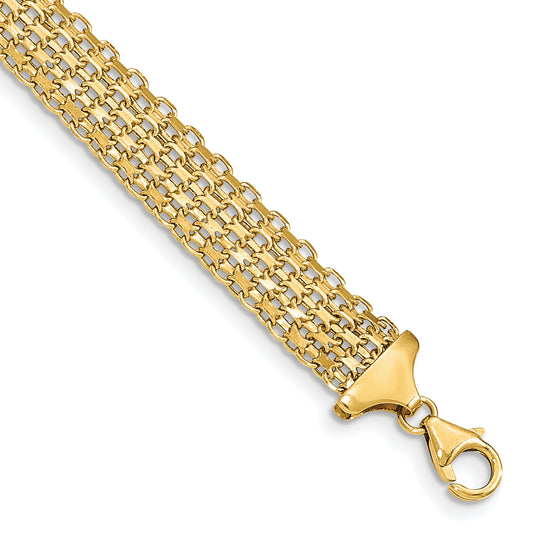 7.5 Inch 14K Polished 7.5In Fancy Link Bracelet