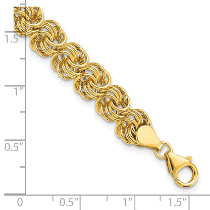 7.5 Inch 14K Polished 7.5In Circle Fancy Link Bracelet