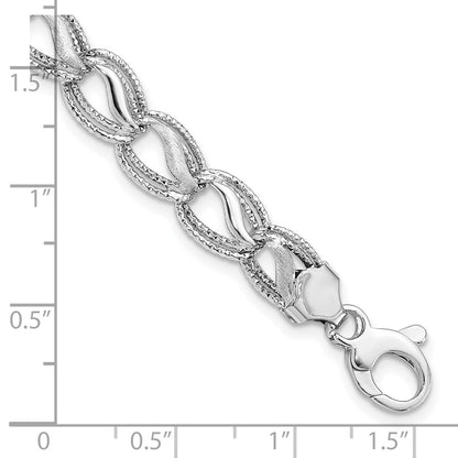 7.5 Inch 14K White Gold Diamond Cut Bracelet