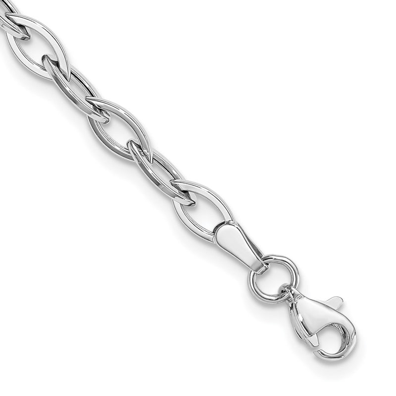 7.5 Inch 14K White Gold Polished Bracelet