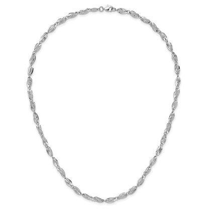 14K White Gold Fancy Link Necklace
