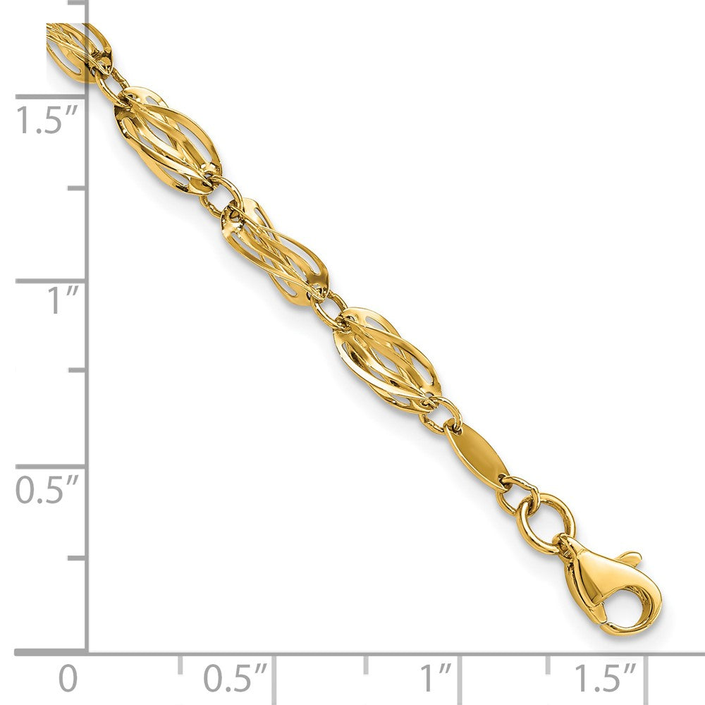 7.75 Inch 14K Gold Polished Fancy Bracelet