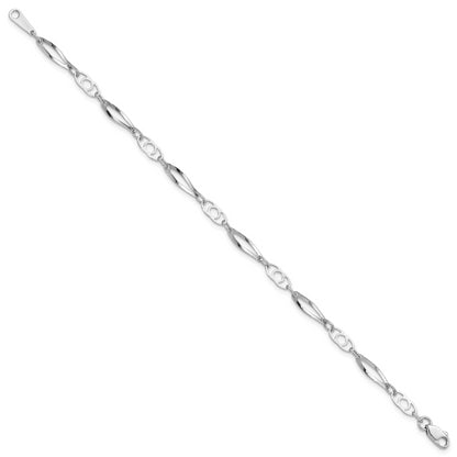 7 Inch 14K White Gold 7In Polished Fancy Link Bracelet