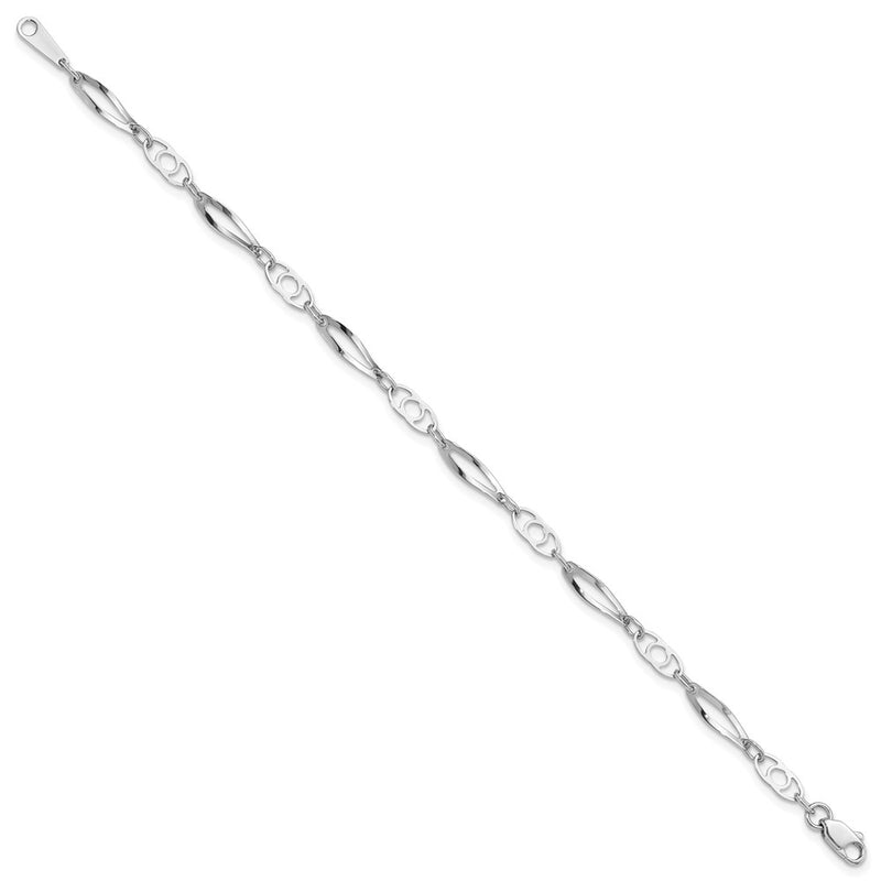 7 Inch 14K White Gold 7In Polished Fancy Link Bracelet