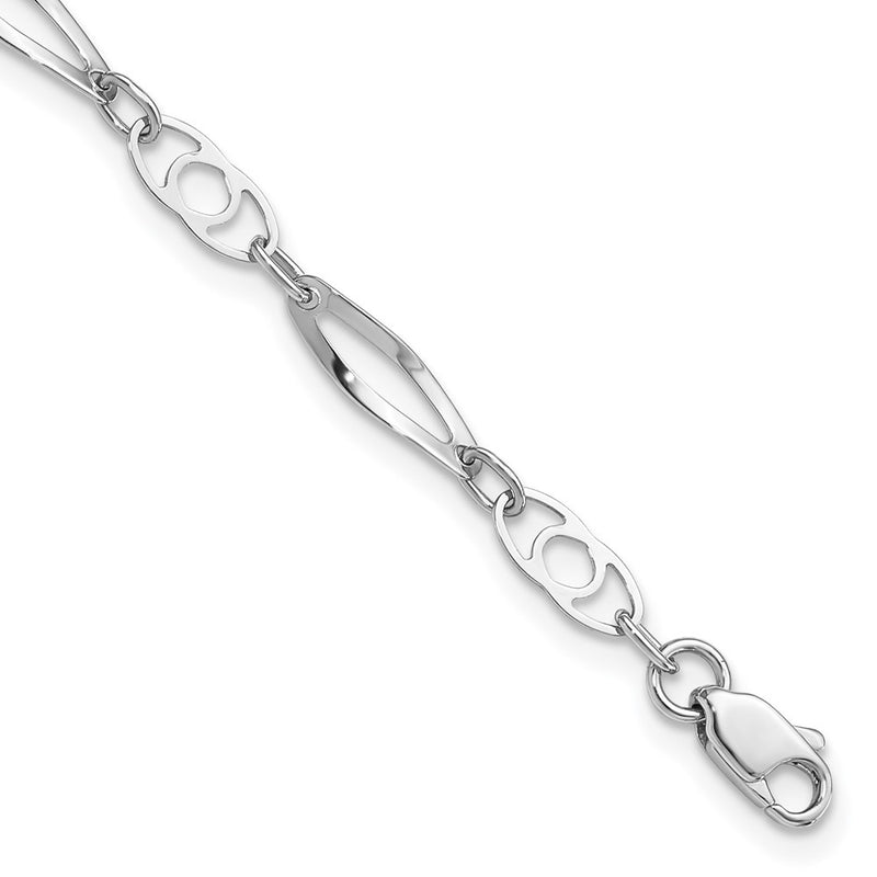 7 Inch 14K White Gold 7In Polished Fancy Link Bracelet