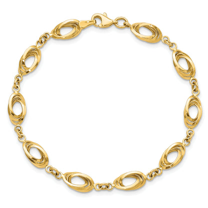 7.5 Inch 14K Polished Fancy Link Bracelet