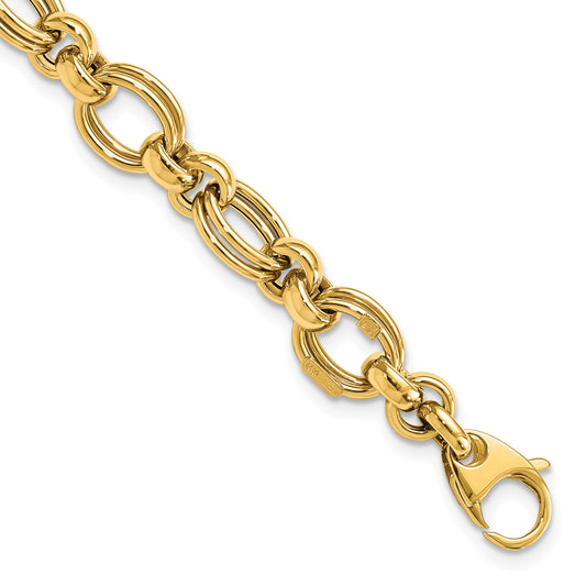 7.5 Inch 14K Polished Fancy Link Bracelet