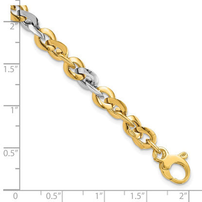 7.5 Inch 14K Two-Tone Polished Bracelet