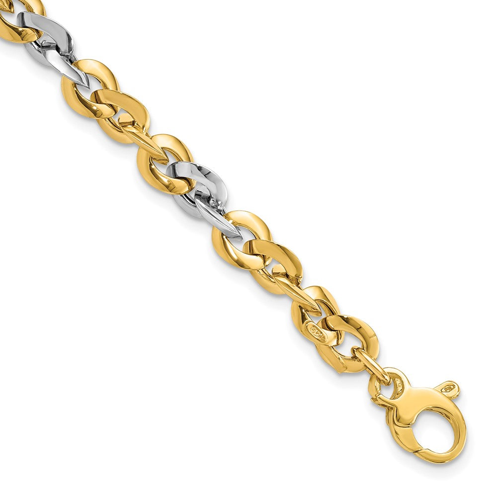 7.5 Inch 14K Two-Tone Polished Bracelet