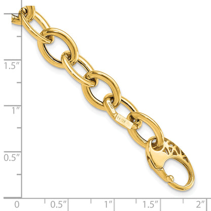 8.5 Inch 14K Polished Fancy Oval Link Bracelet