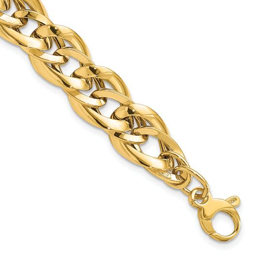 14K Yellow Gold Polished Fancy Link 7.5 Inch Bracelet