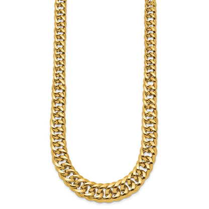 18 Inch 14K Polished Fancy Graduated Curb Chain Necklace
