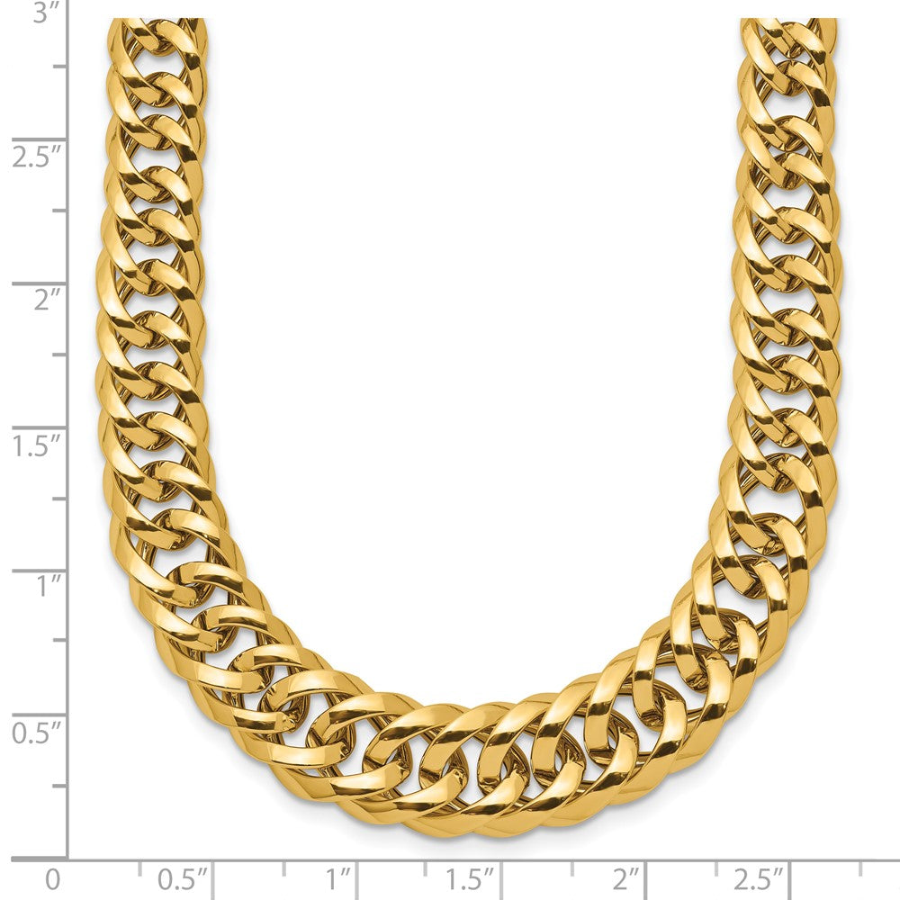 18 Inch 14K Polished Fancy Graduated Curb Chain Necklace