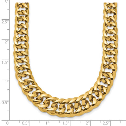 18 Inch 14K Polished Fancy Graduated Curb Chain Necklace