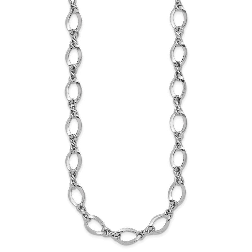 14K White Gold Fancy Link 18In Necklace