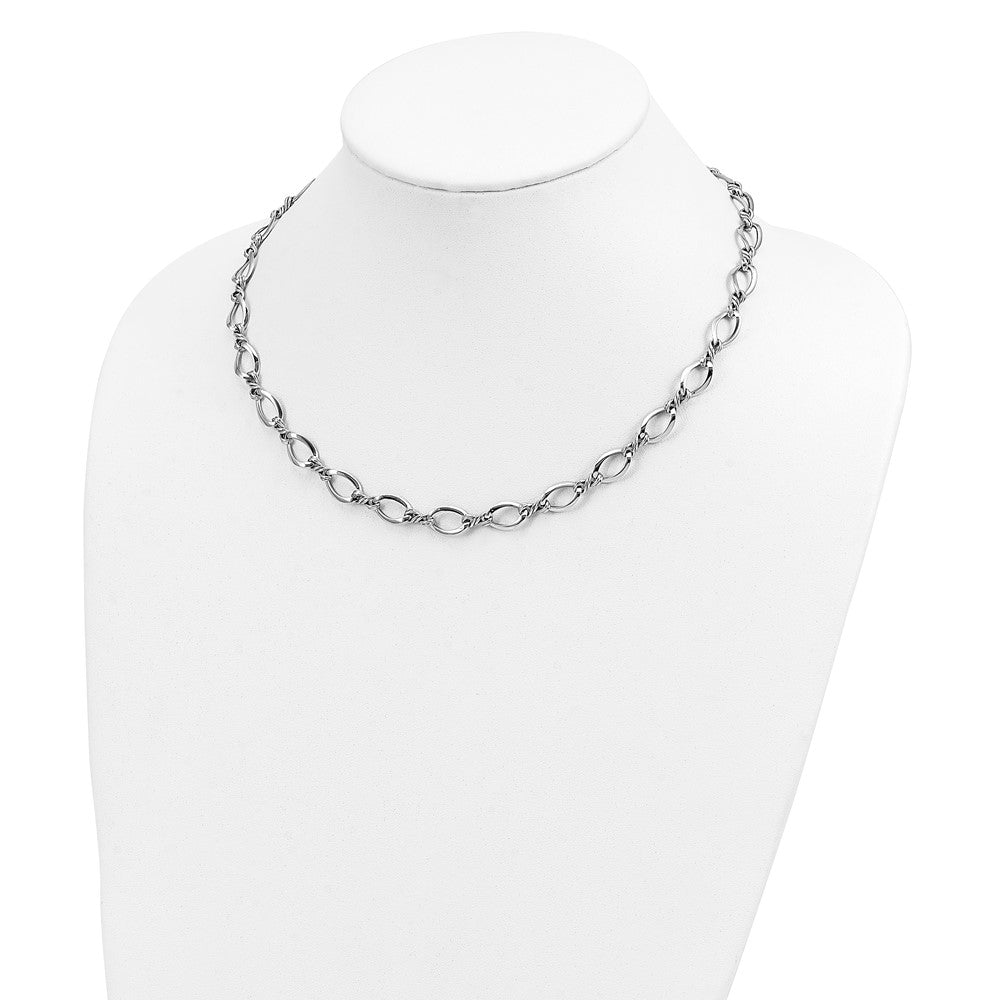 14K White Gold Fancy Link 18In Necklace
