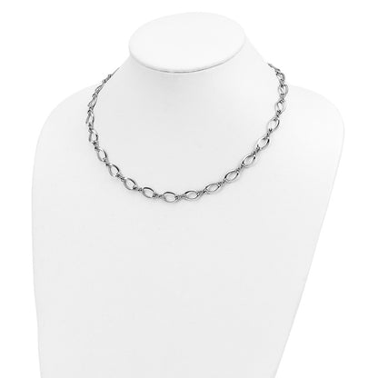 14K White Gold Fancy Link 18In Necklace