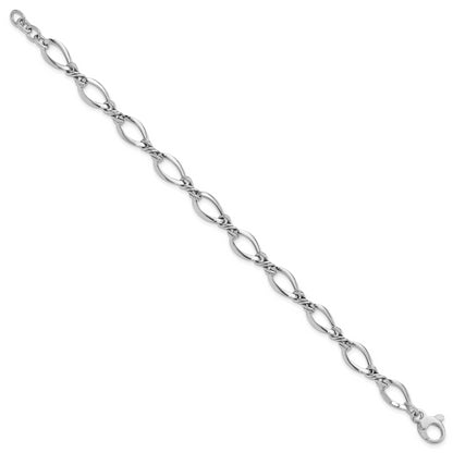 7.5 Inch 14K White Gold Fancy Link 7.5In Bracelet