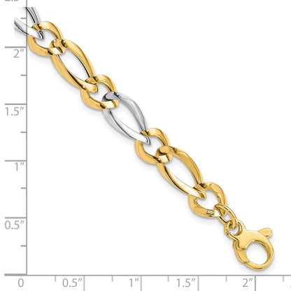7.25 Inch 14K Two-Tone Polished Bracelet