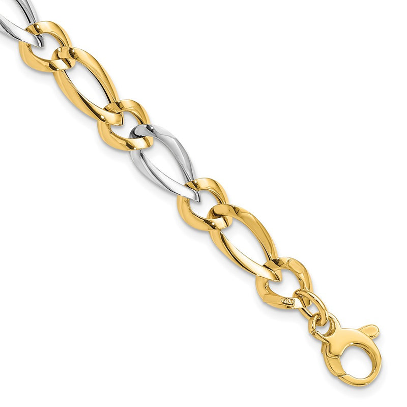 7.25 Inch 14K Two-Tone Polished Bracelet