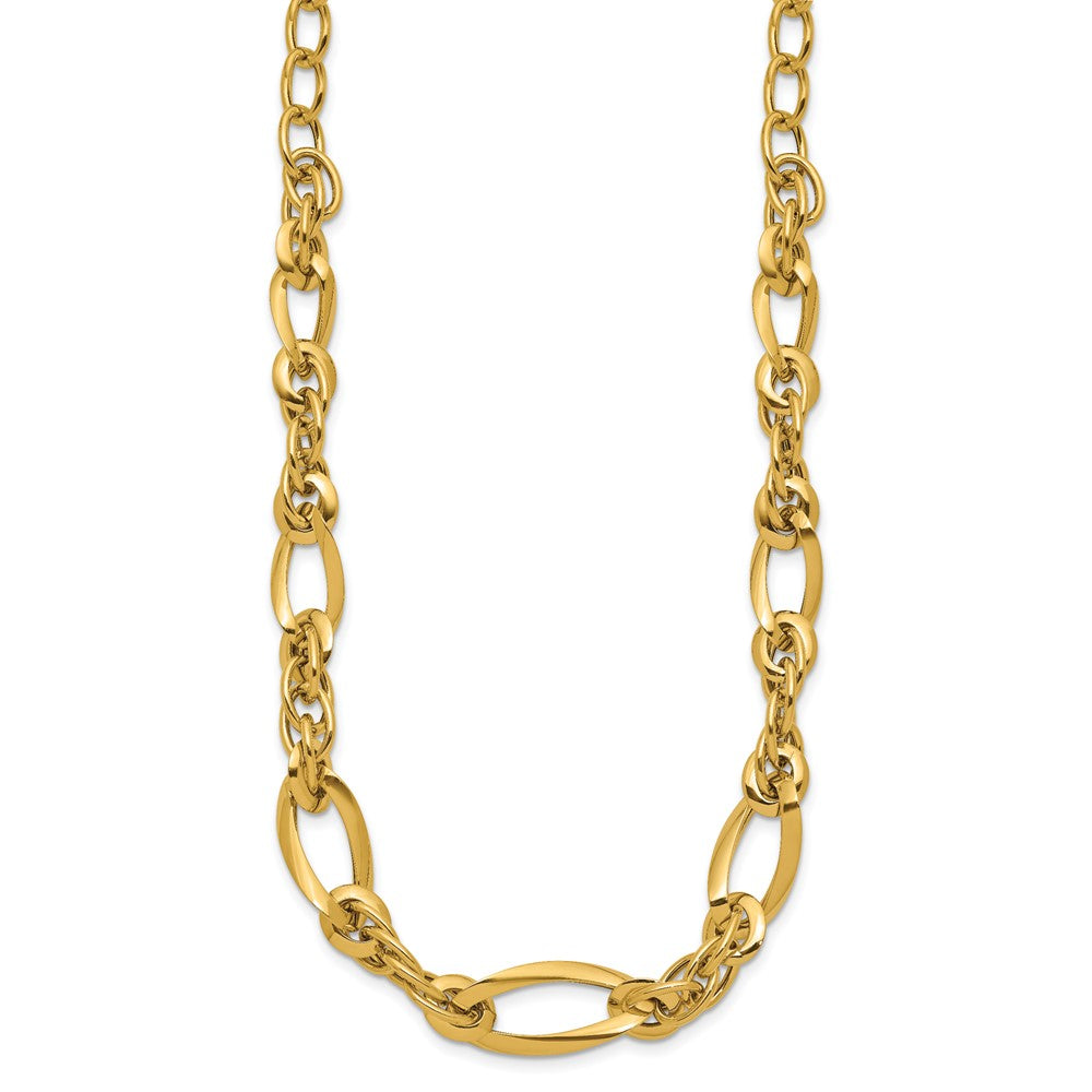 14K Yellow Gold Polished Fancy Link Chain Necklace