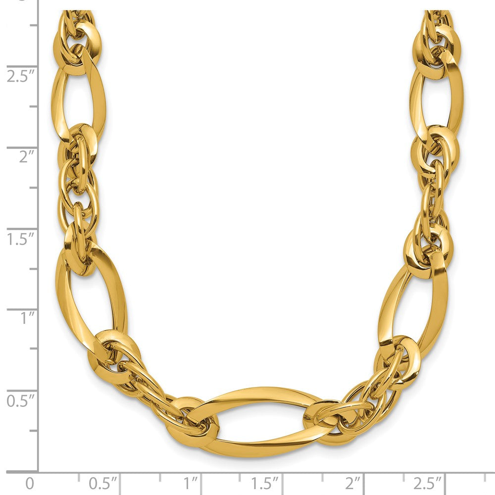 14K Yellow Gold Polished Fancy Link Chain Necklace