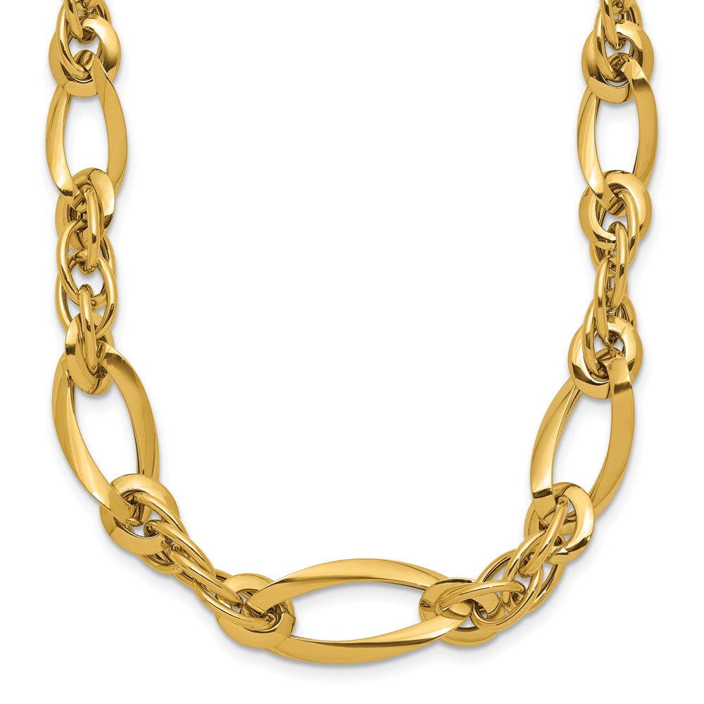 14K Yellow Gold Polished Fancy Link Chain Necklace