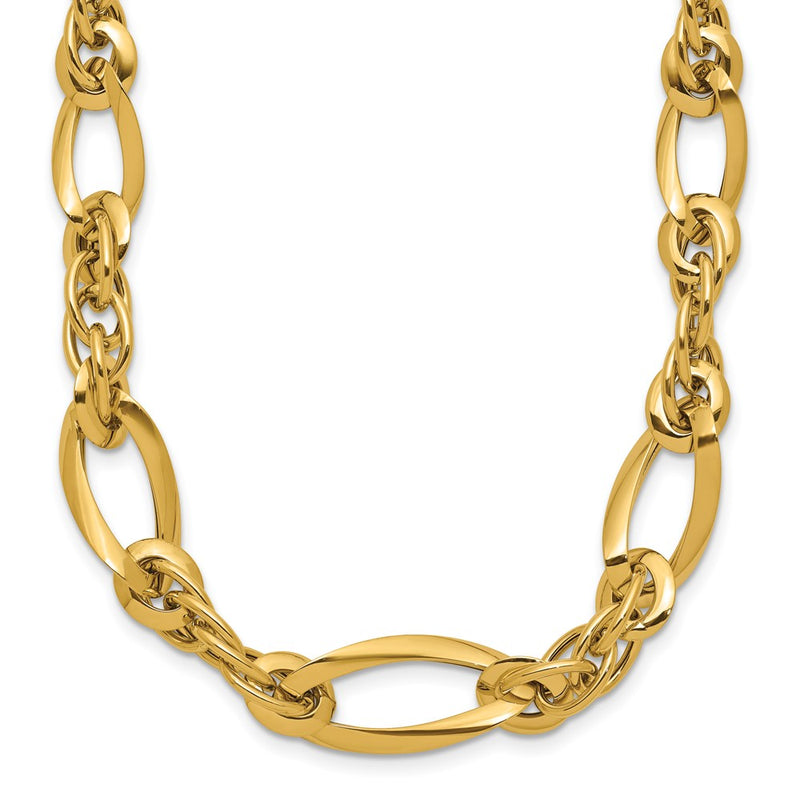 14K Yellow Gold Polished Fancy Link Chain Necklace
