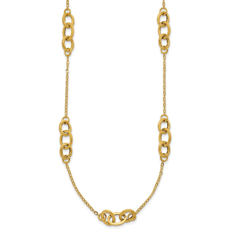 14K Yellow Gold Fancy 18 Inch Necklace