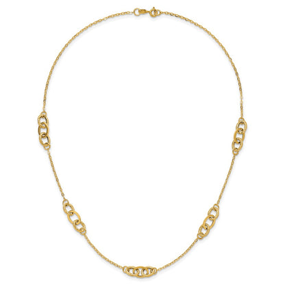 14K Yellow Gold Fancy 18 Inch Necklace