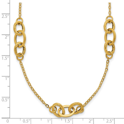 14K Yellow Gold Fancy 18 Inch Necklace