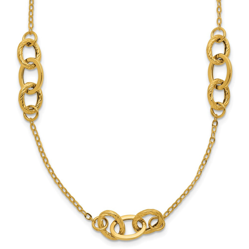 14K Yellow Gold Fancy 18 Inch Necklace