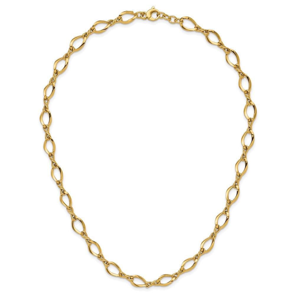 14K Yellow Gold Fancy Link 18In Necklace