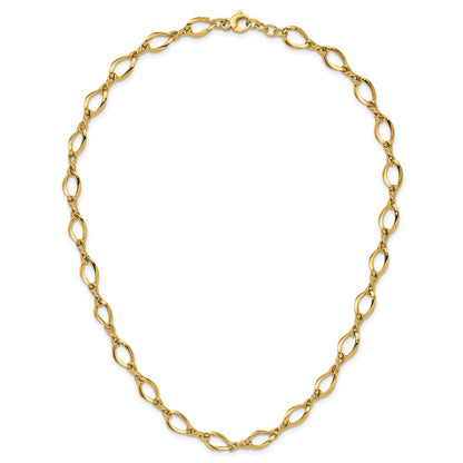 14K Yellow Gold Fancy Link 18In Necklace