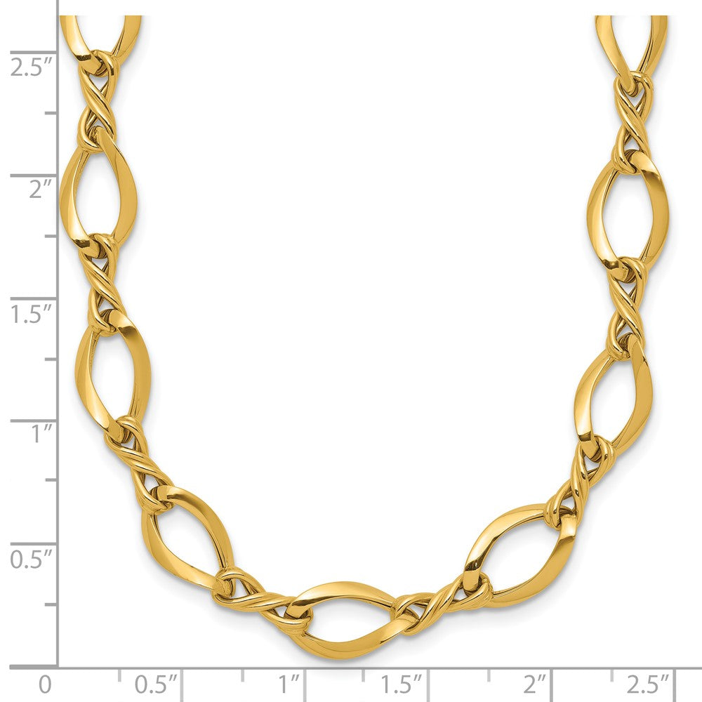 14K Yellow Gold Fancy Link 18In Necklace